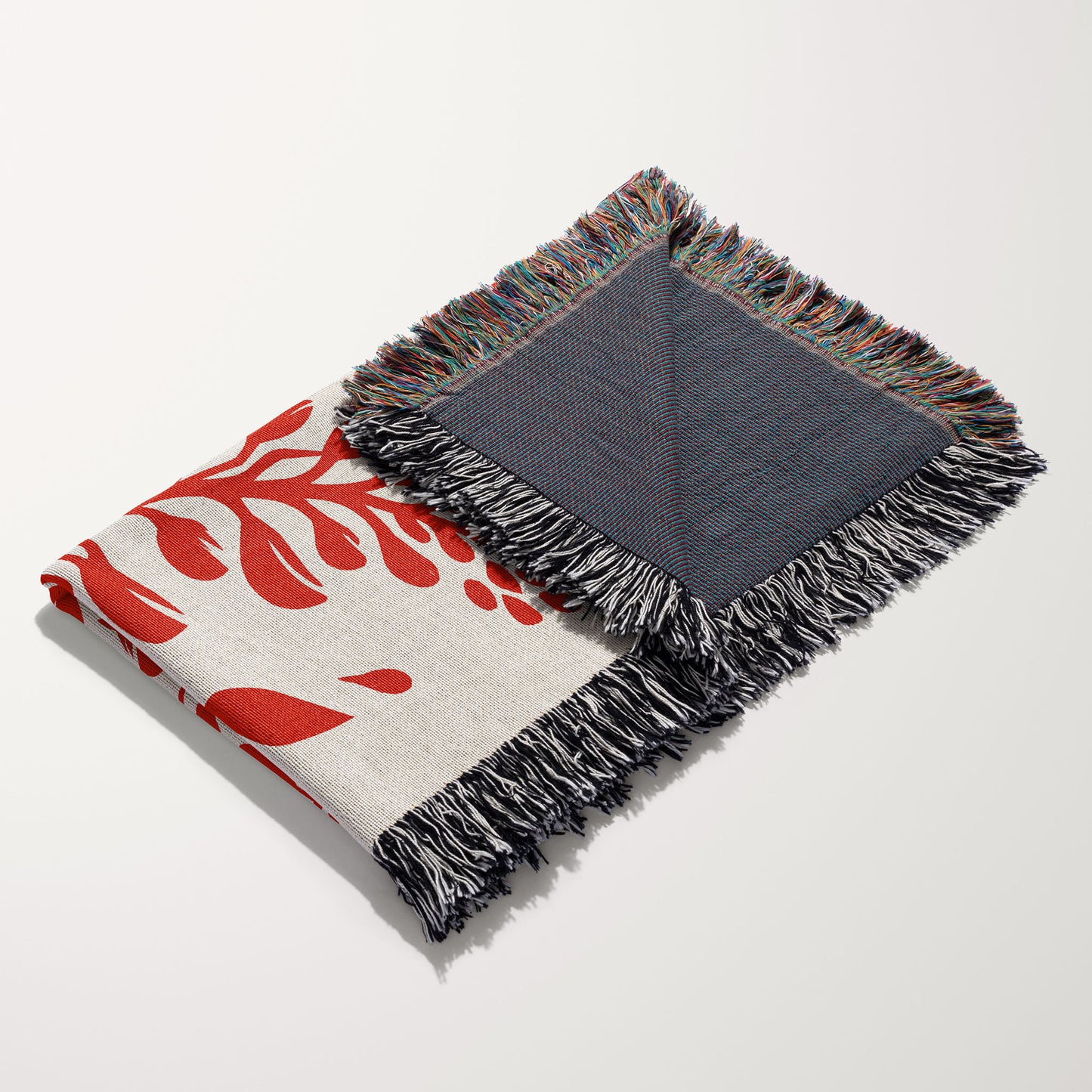 Folded woven blanket