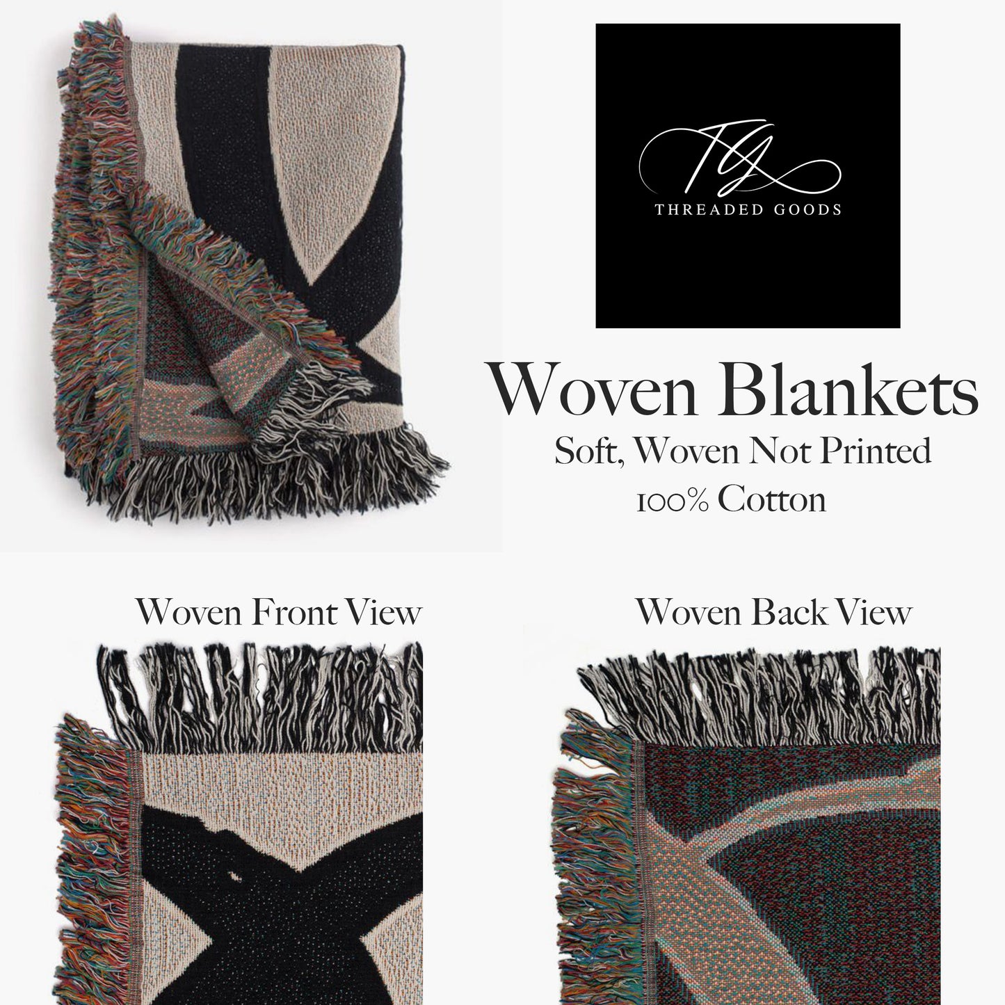 graphic of examples of woven blankets