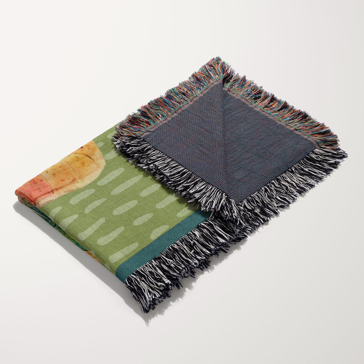 Folded woven blanket