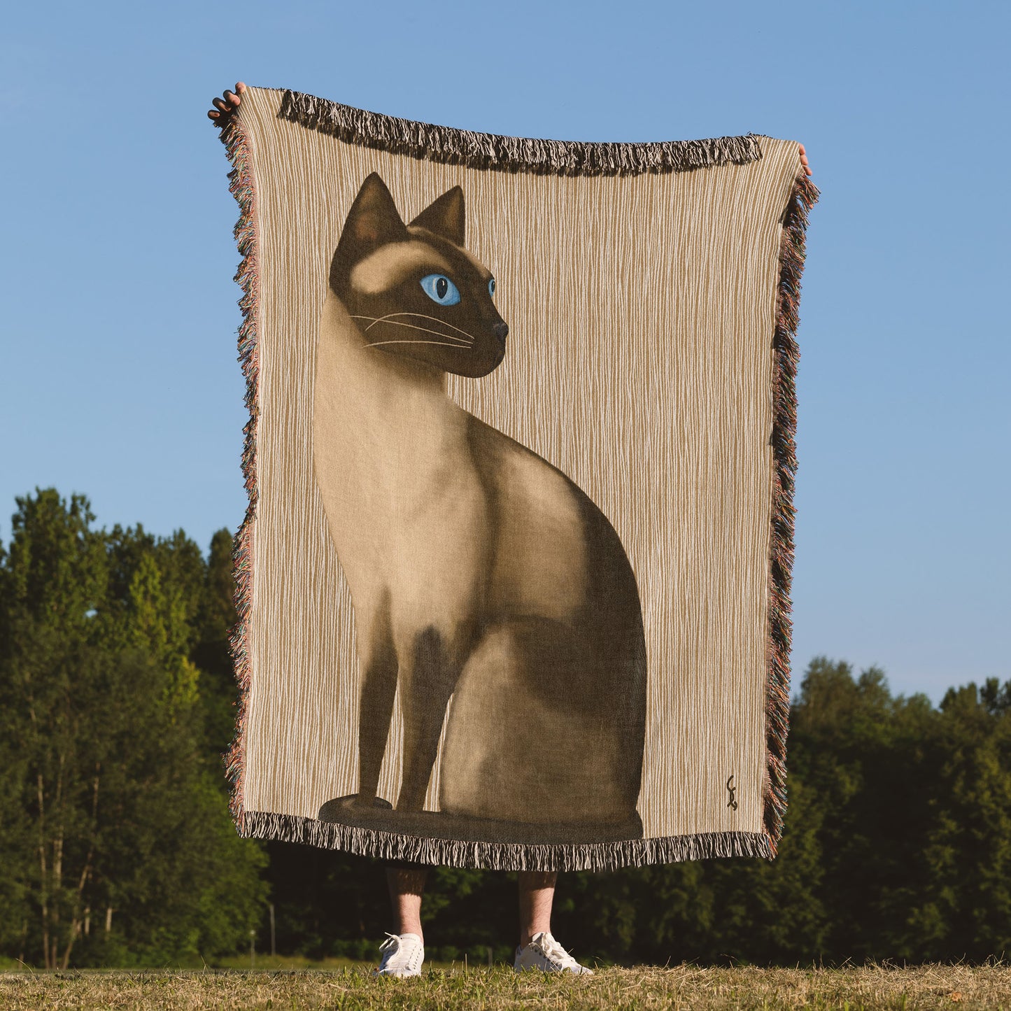 The King's Cat Light 50x60 Woven Art Blanket 50x60 100% Cotton