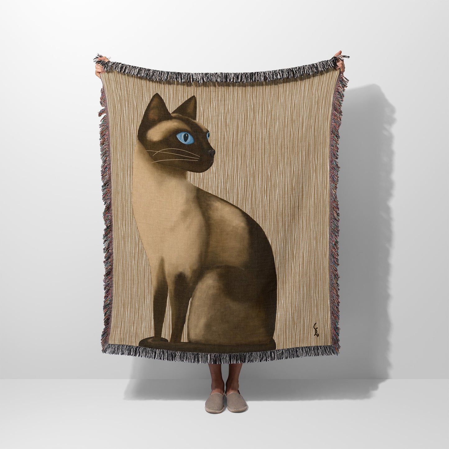 The King's Cat Light 50x60 Woven Art Blanket 50x60 100% Cotton