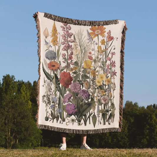 Wildflowers 1 Woven Blanket 50x60 100% Cotton